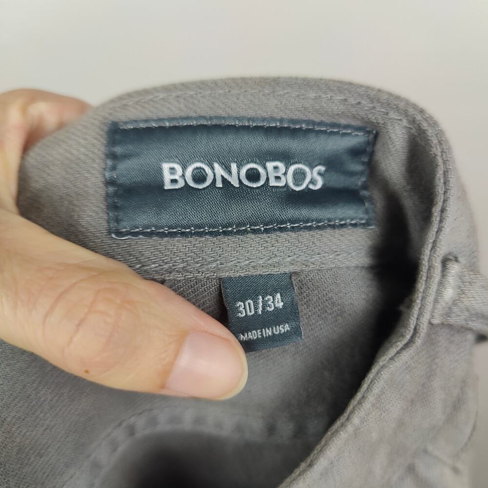 Bonobos Travel Jeans Mens 30x34 Gray Preppy Casual Stretch Comfort Zip Fly - Picture 9 of 11